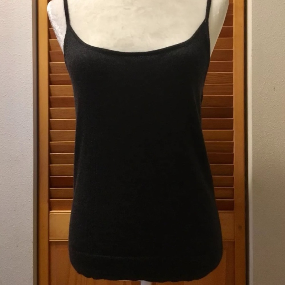 DKNY Spaghetti Strap Tank Top Gray Size M Wool